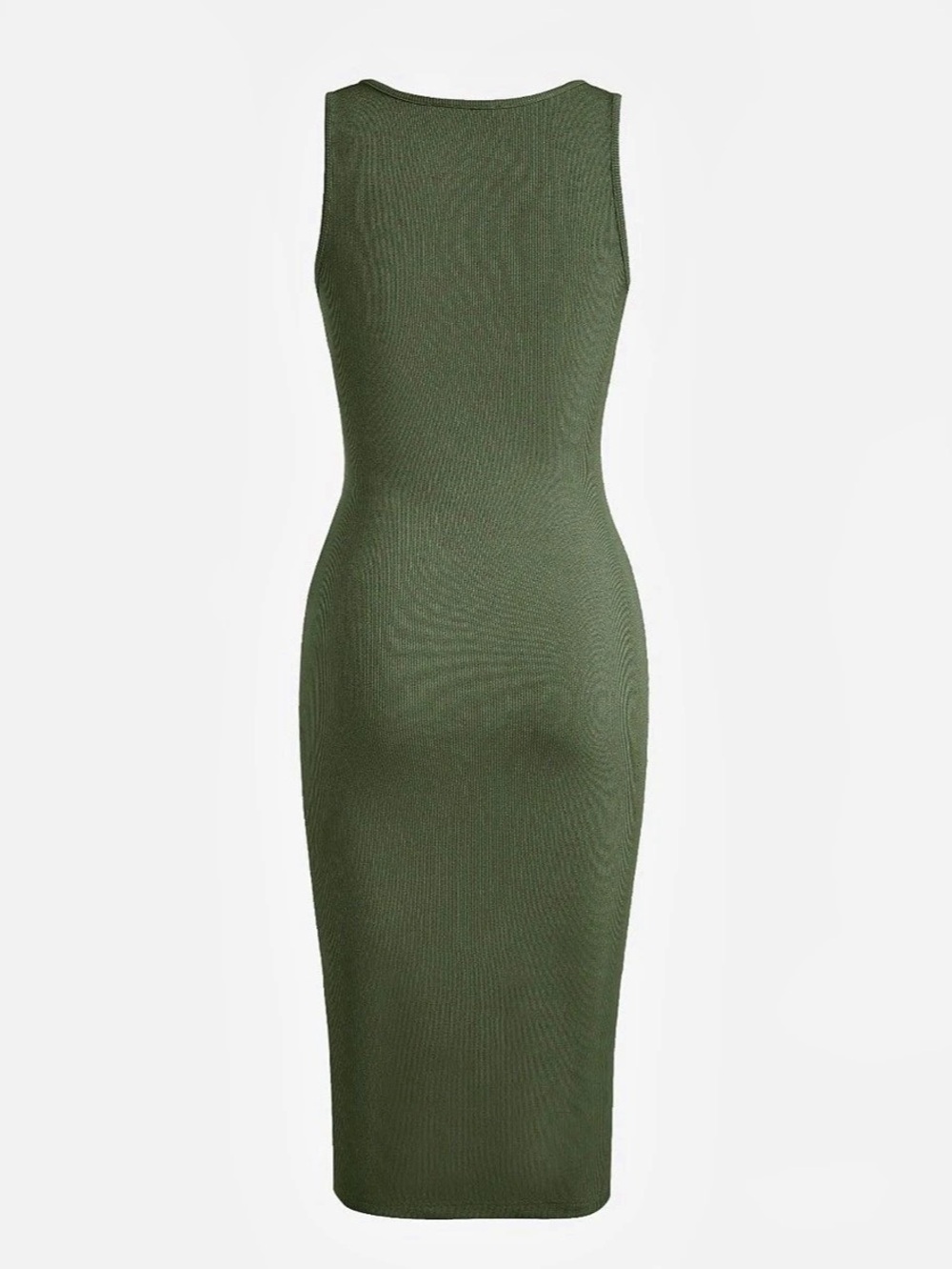 Cider Rib Button Drawstring Midi Dress Green Small - Picture 2 of 3